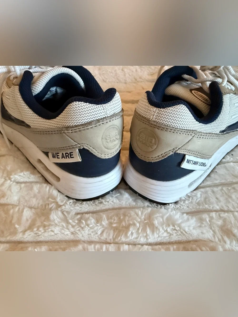 PennState White and Navy NIKE AirMax Sneakers -